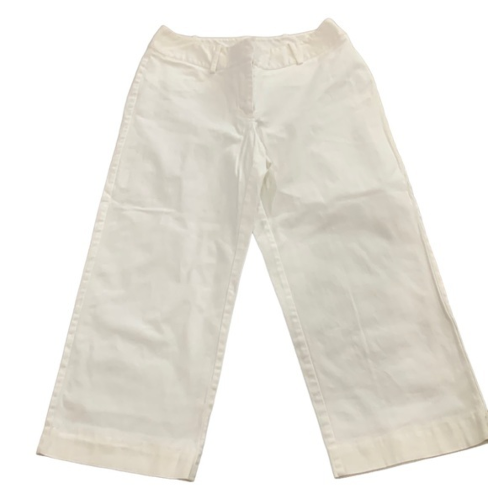 Worthington Womens Curvy Fit Capri‎ Trouser Cotton Stretch Size 2  White